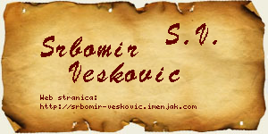 Srbomir Vesković vizit kartica